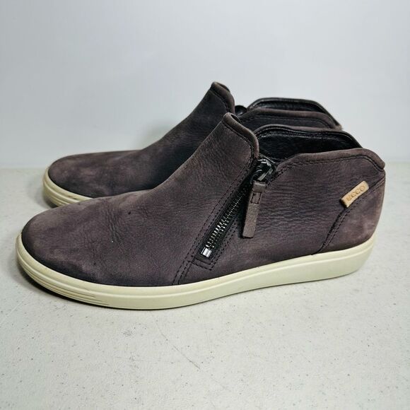 Ecco - Soft 7 Brown Taupe, Suede Nubuck  Booties Women's EU 38 -US Size 7 / 7.5 - Picture 4 of 7